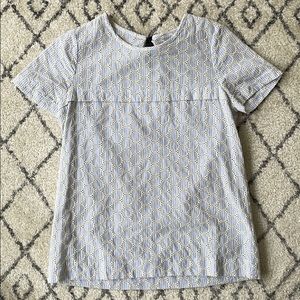 Embroidered Pinstripe Top